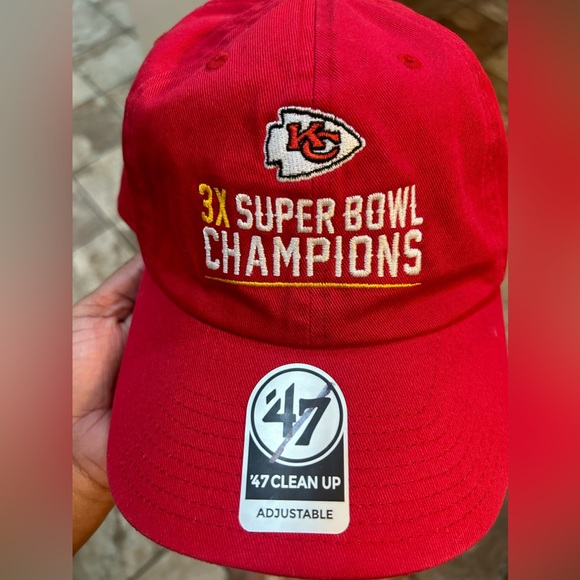 47 Brand Clean Up Kansas City Chiefs 3X Super Bowl Champions Adjustable Hat Cap - Picture 1 of 4